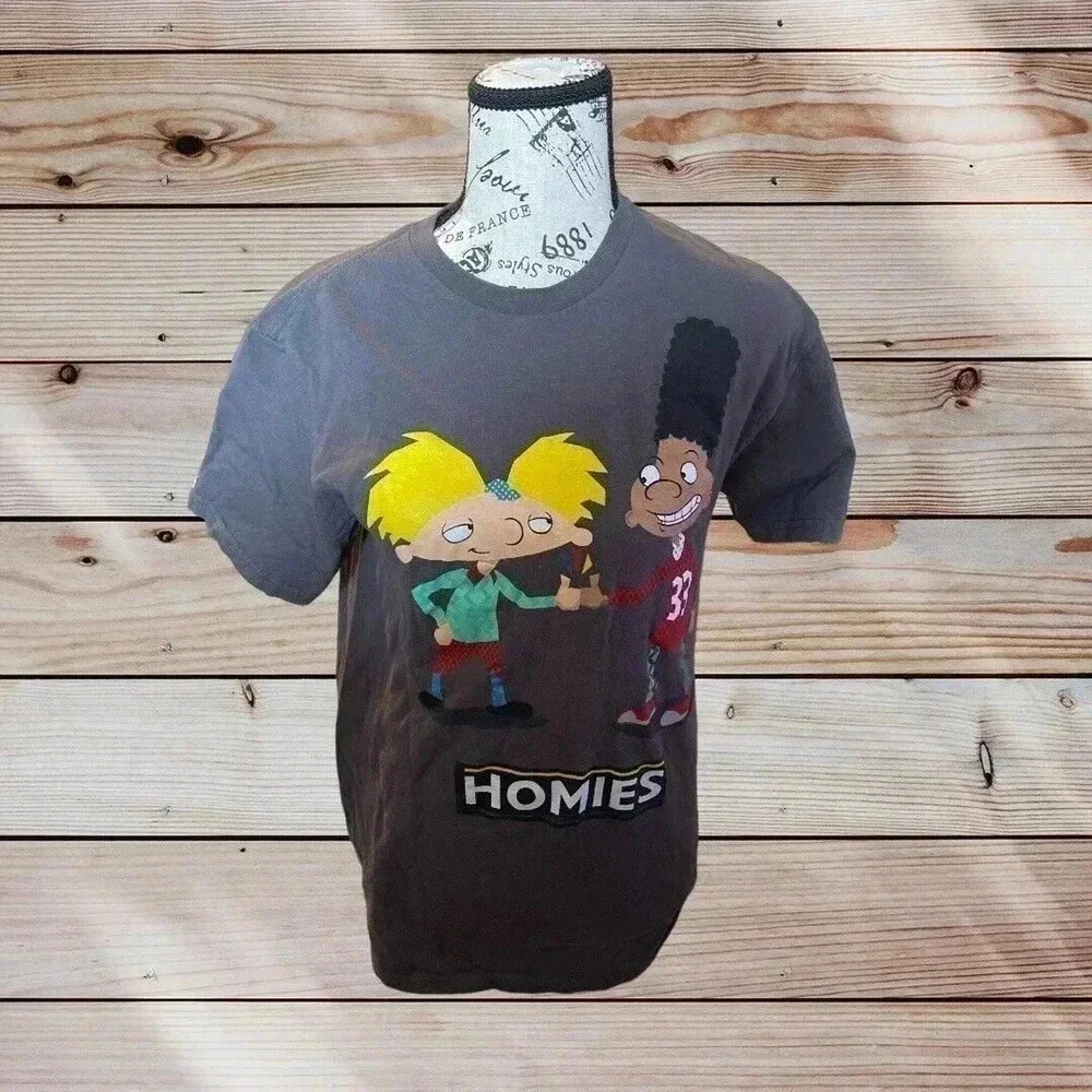 NICKELODEON GRAY SHIRT WITH ARNOLD HIS HOMIES SIZE SMALL